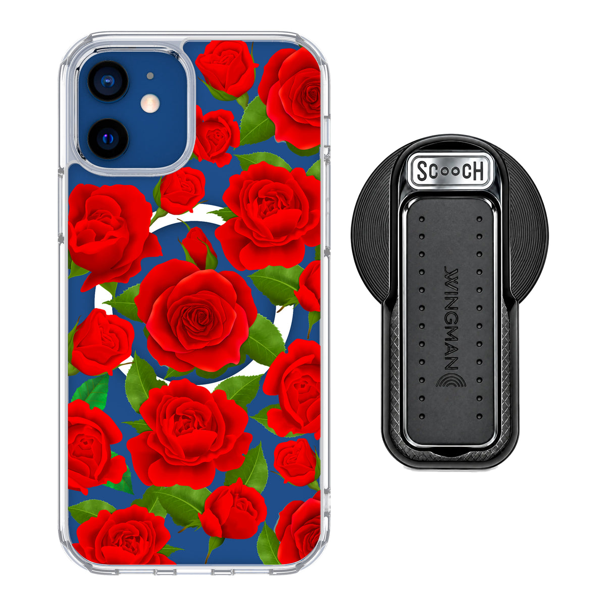 MagCase Rose Garden for iPhone 12 with Black Wingback for MagSafe