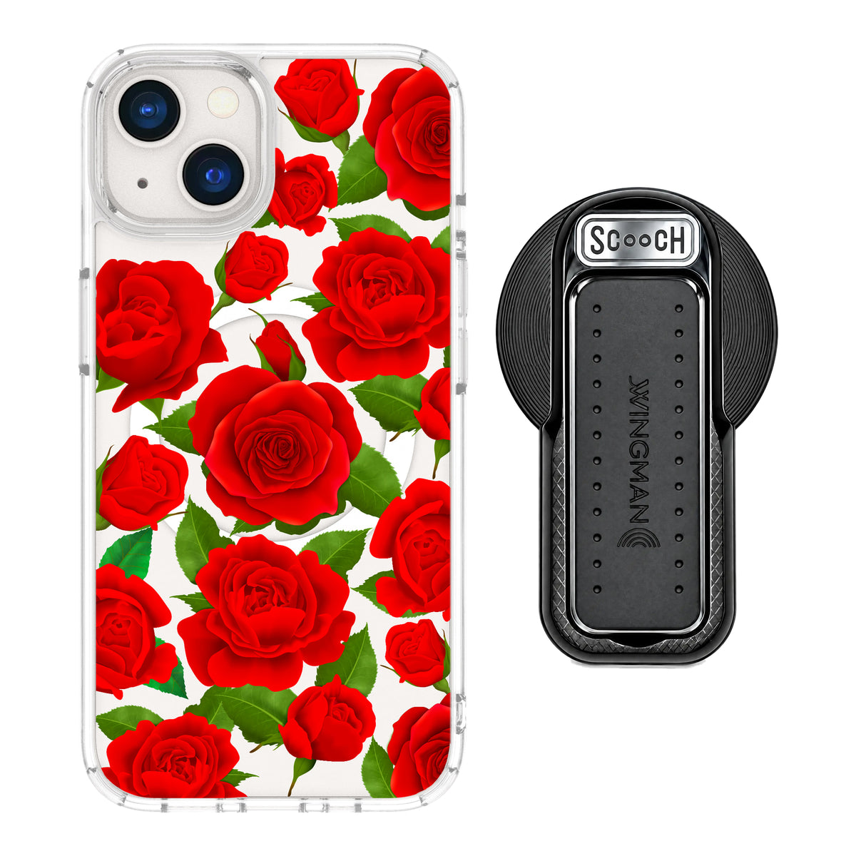 MagCase Rose Garden for iPhone 13 with Black Wingback for MagSafe