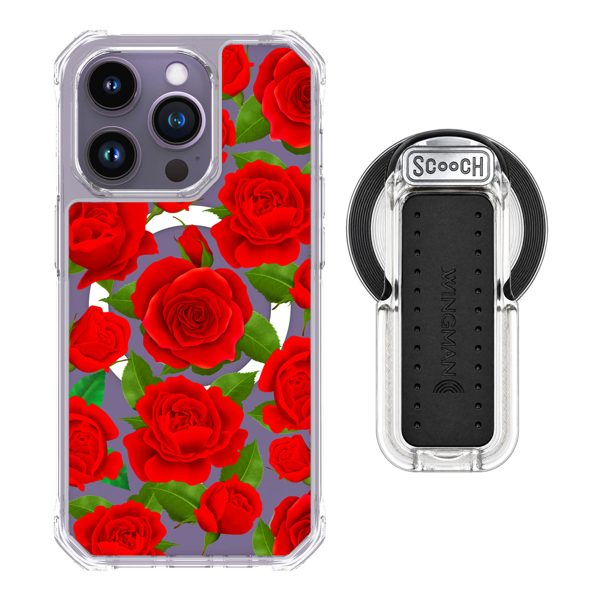 MagCase Rose Garden for iPhone 14 Pro with Clear Wingback for MagSafe