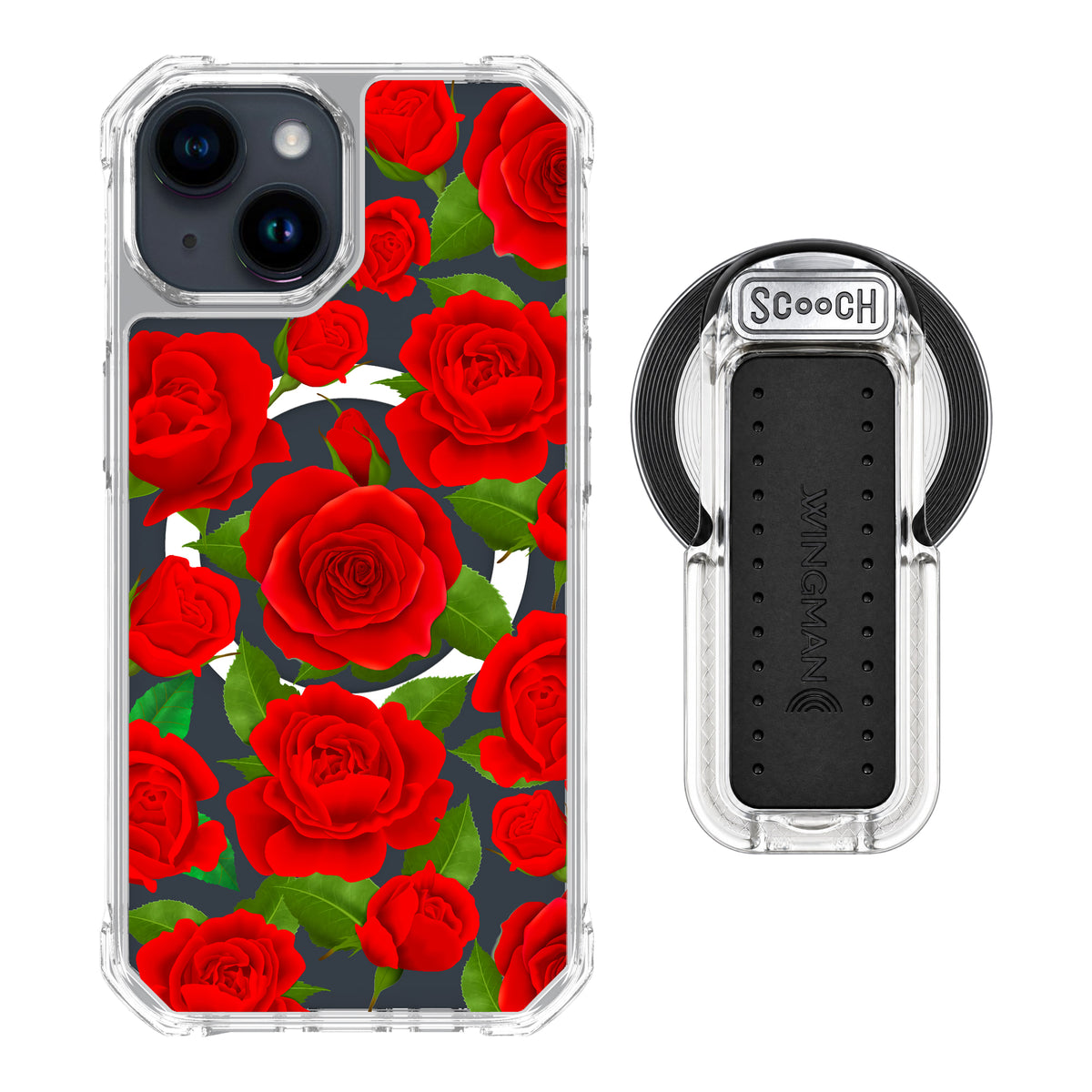 MagCase Rose Garden for iPhone 15 with Clear Wingback for MagSafe
