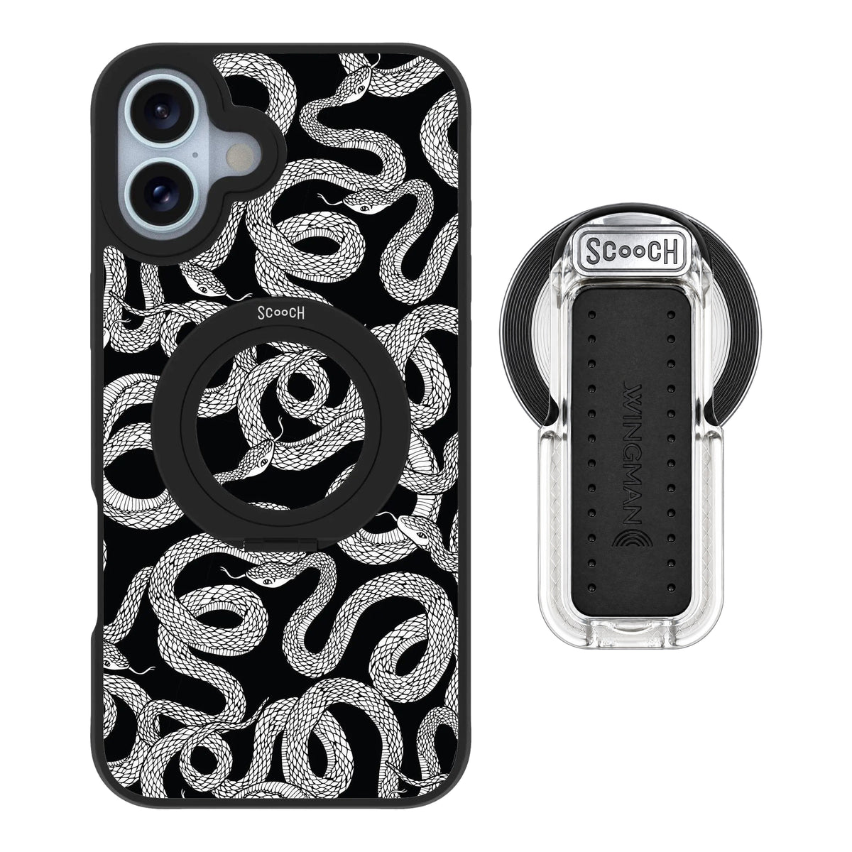 HaloCase Snakes for iPhone 16 Plus with Clear Wingback for MagSafe