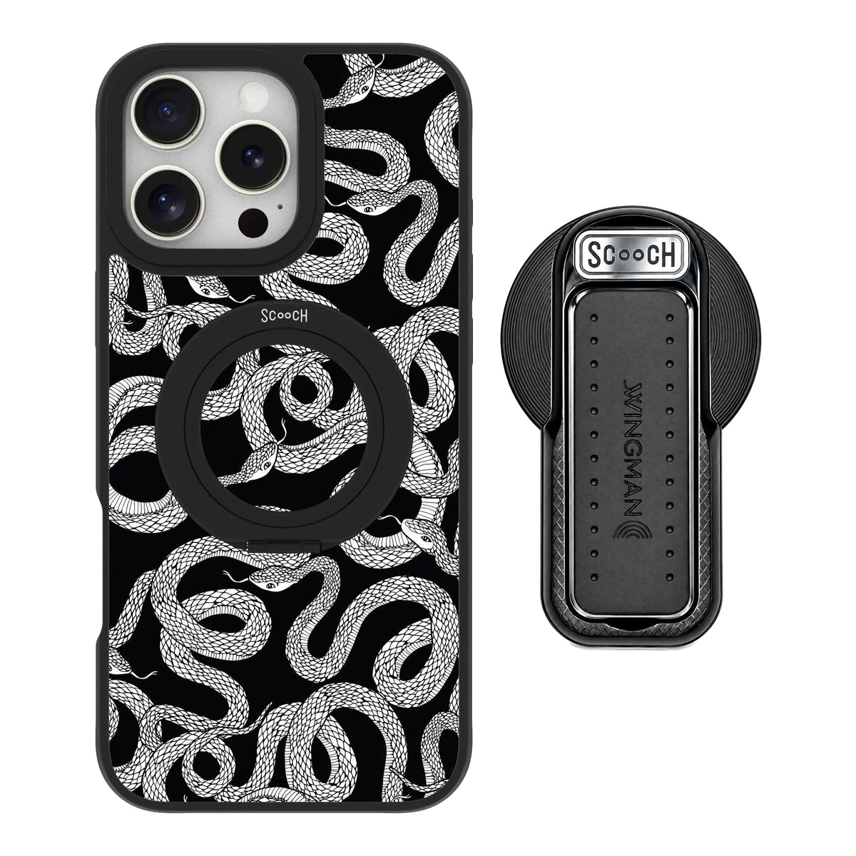 HaloCase Snakes for iPhone 16 Pro Max with Black Wingback for MagSafe
