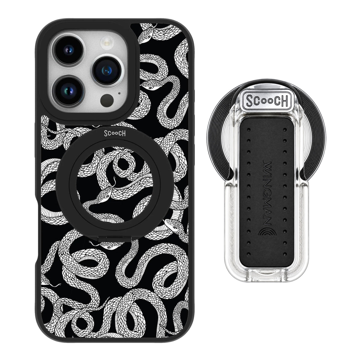 HaloCase Snakes for iPhone 16 Pro with Clear Wingback for MagSafe