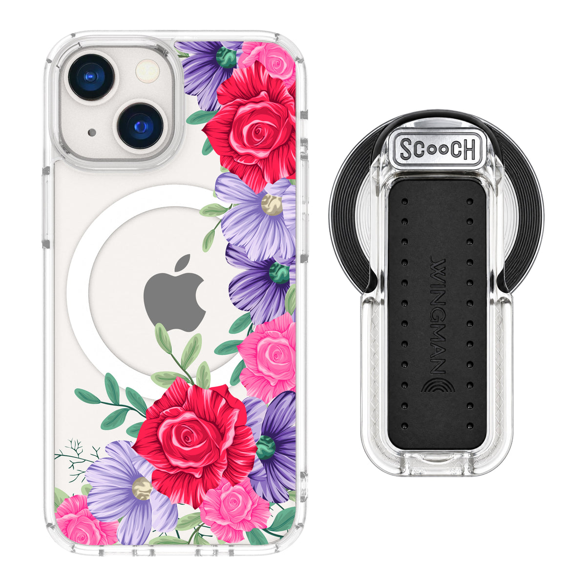 MagCase Spring Blossom for iPhone 13 mini with Clear Wingback for MagSafe