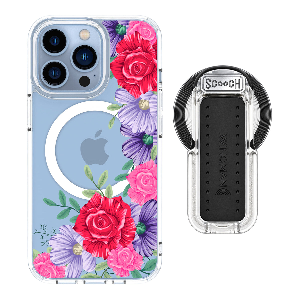 MagCase Spring Blossom for iPhone 13 Pro with Clear Wingback for MagSafe
