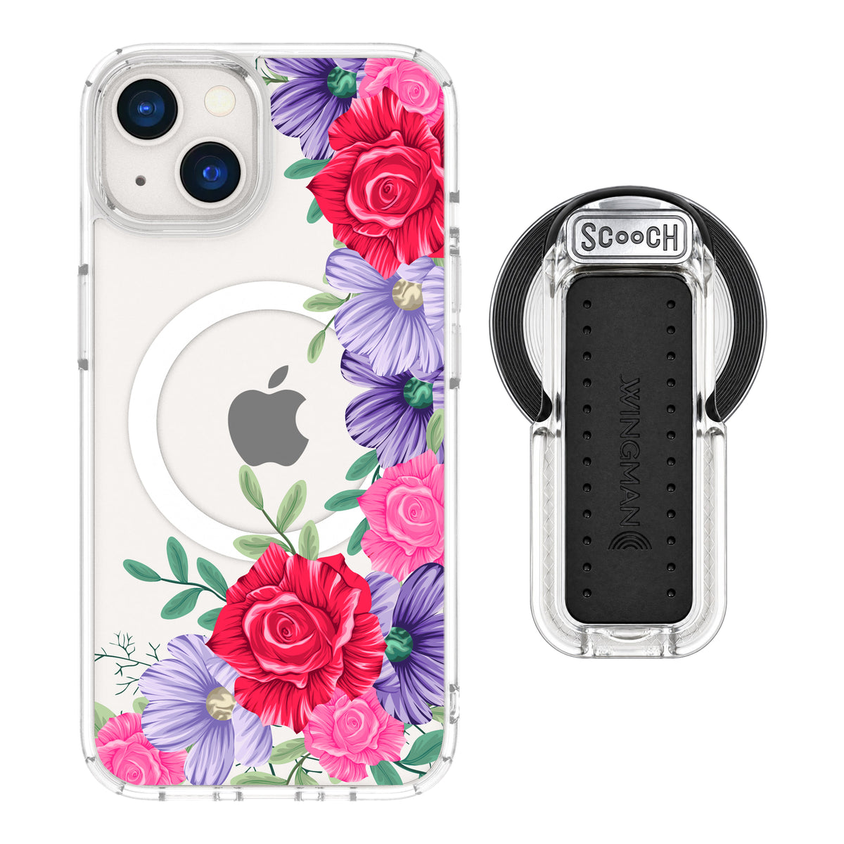 MagCase Spring Blossom for iPhone 13 with Clear Wingback for MagSafe