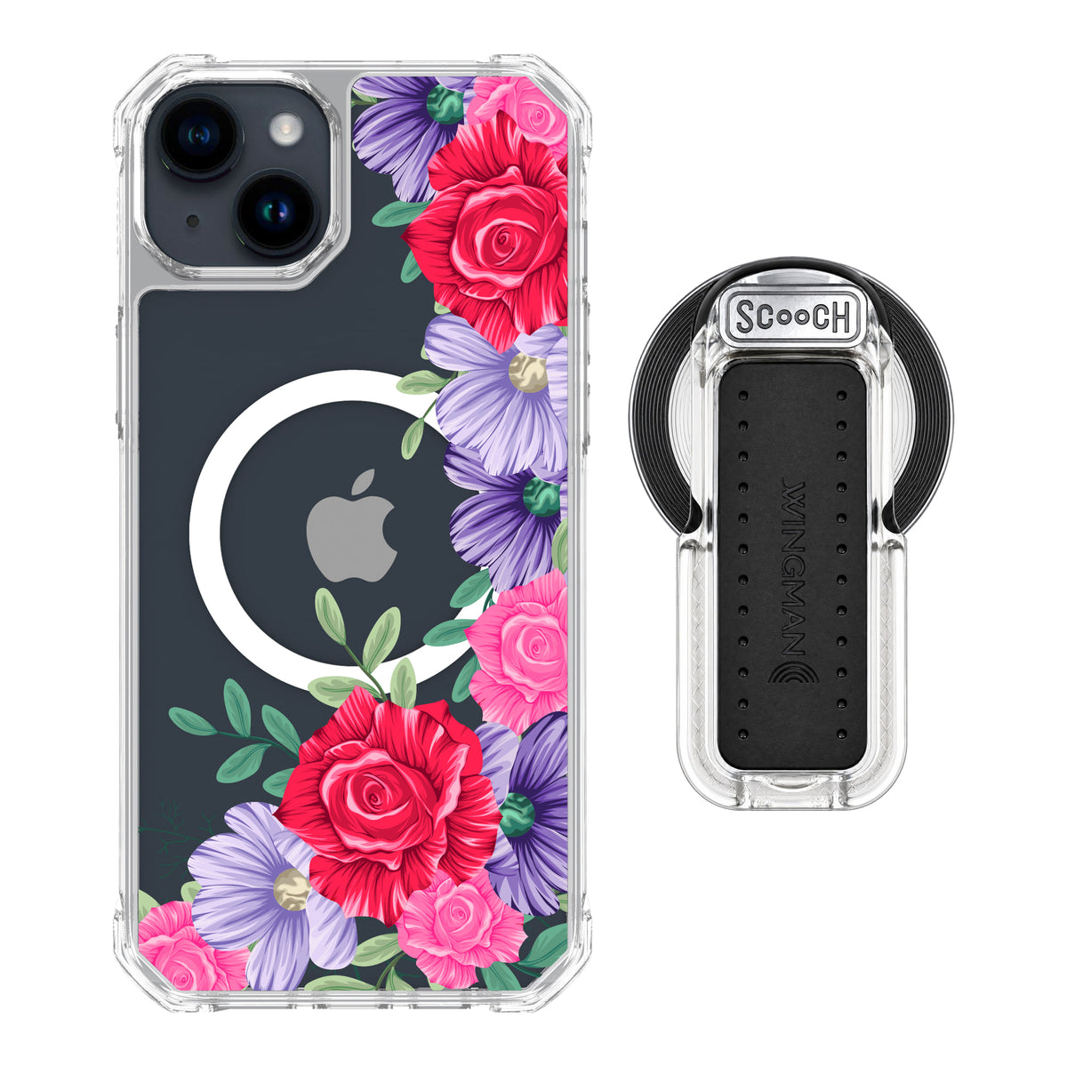 MagCase Spring Blossom for iPhone 15 Plus with Clear Wingback for MagSafe