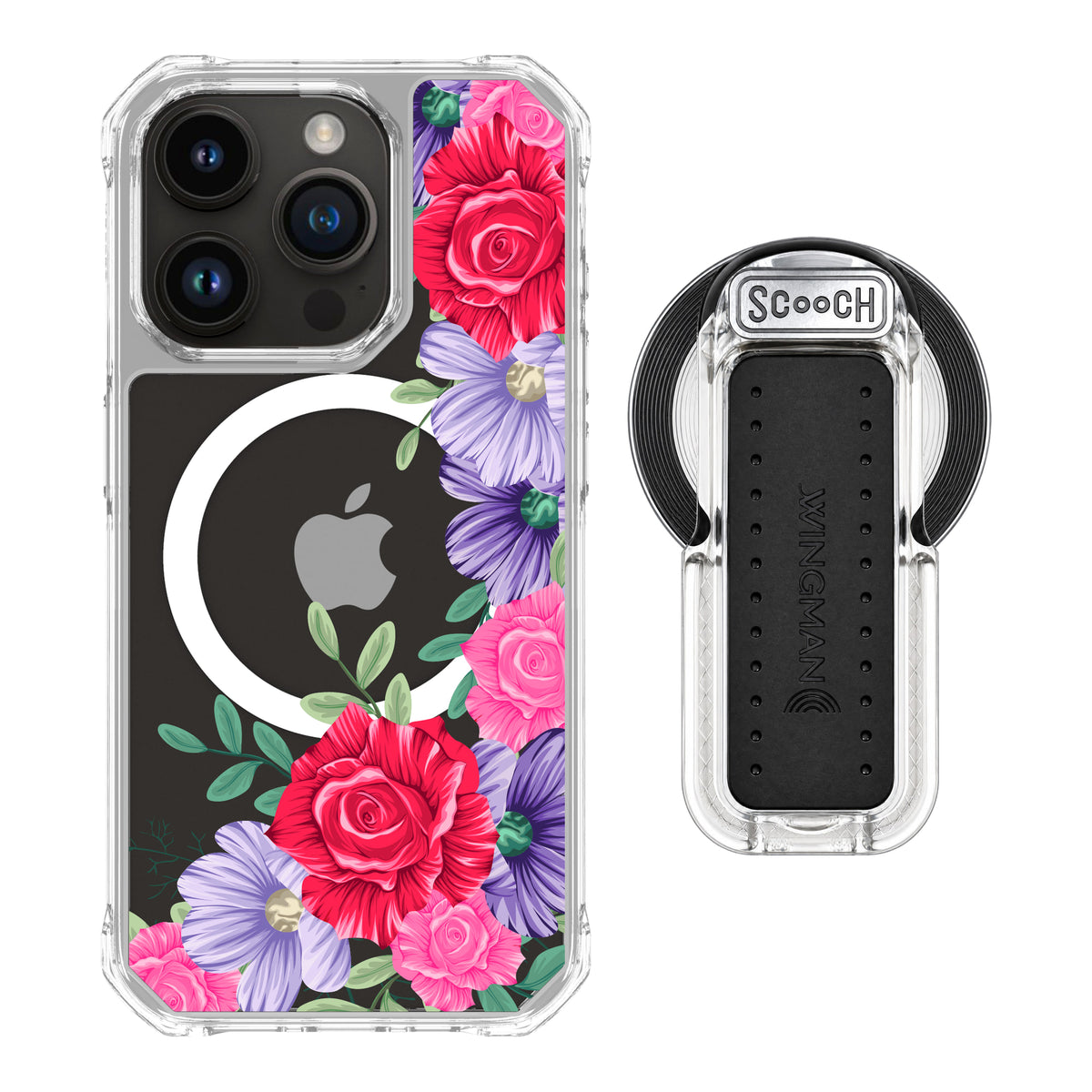 MagCase Spring Blossom for iPhone 15 Pro with Clear Wingback for MagSafe