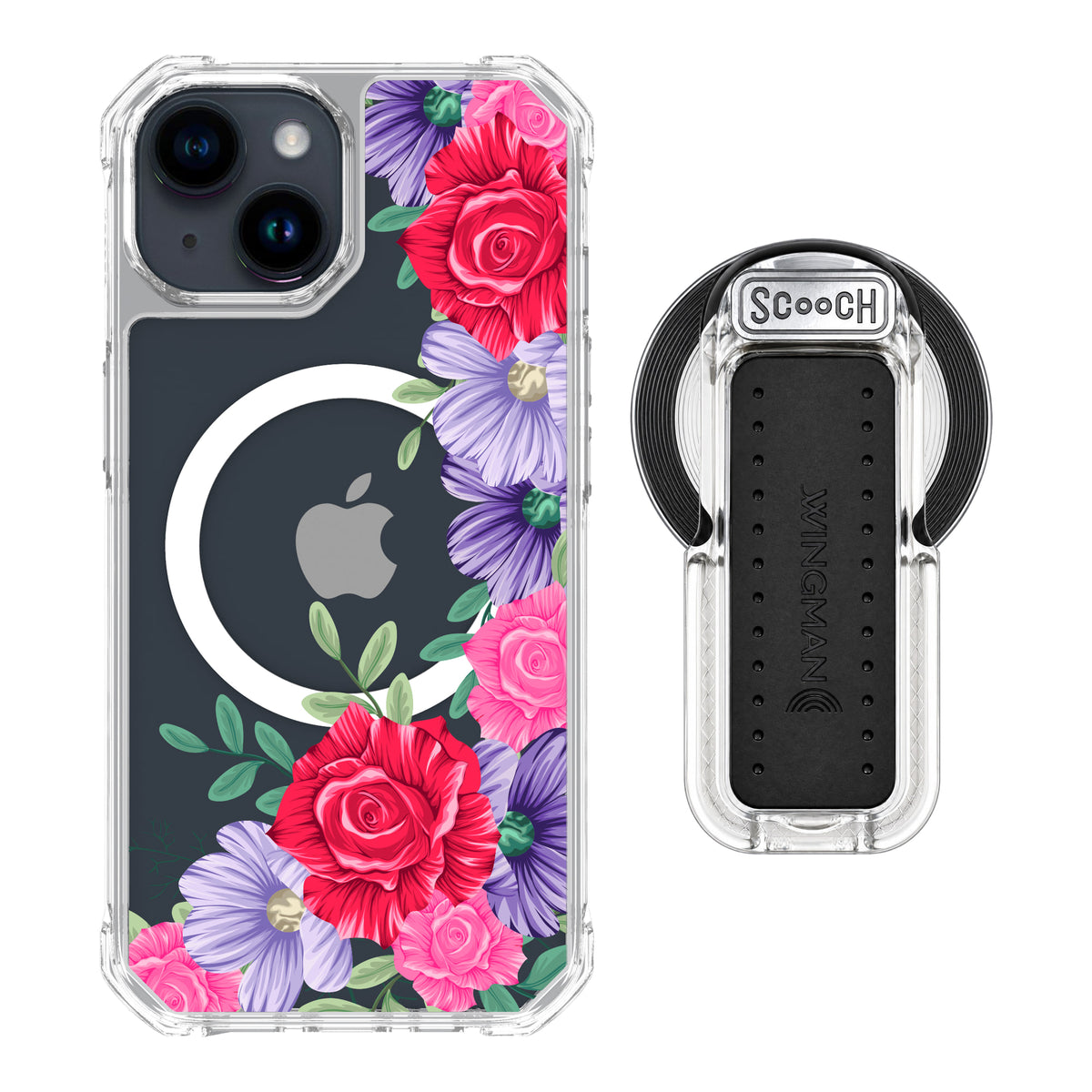 MagCase Spring Blossom for iPhone 15 with Clear Wingback for MagSafe