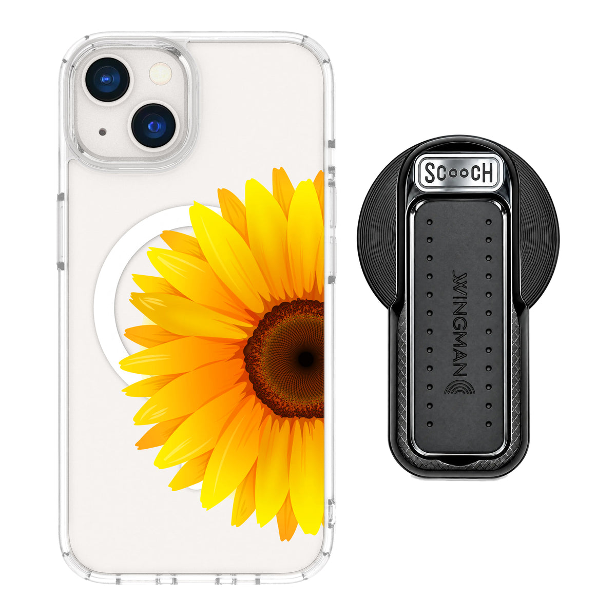 MagCase Sunflower for iPhone 13 with Black Wingback for MagSafe