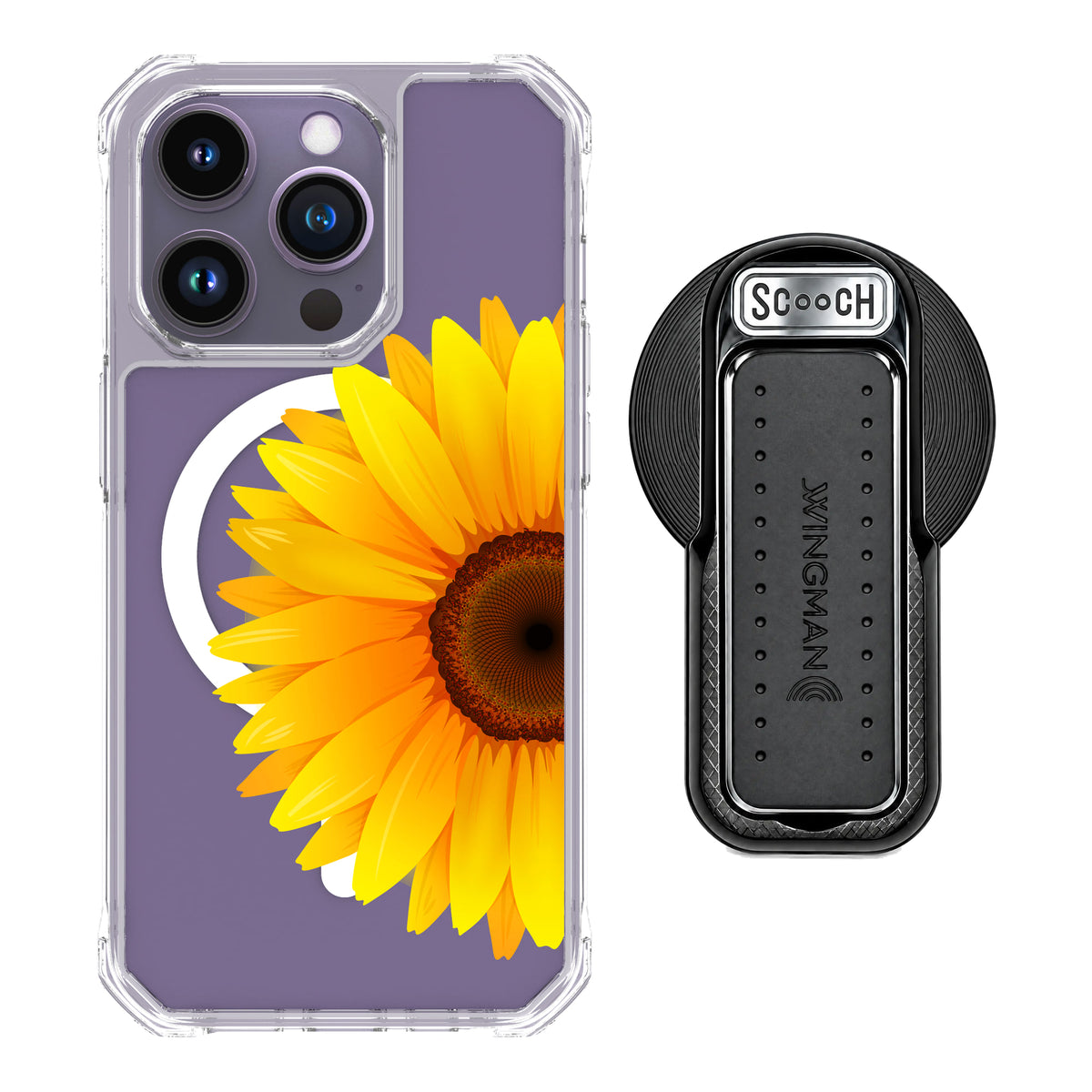 MagCase Sunflower for iPhone 14 Pro with Black Wingback for MagSafe