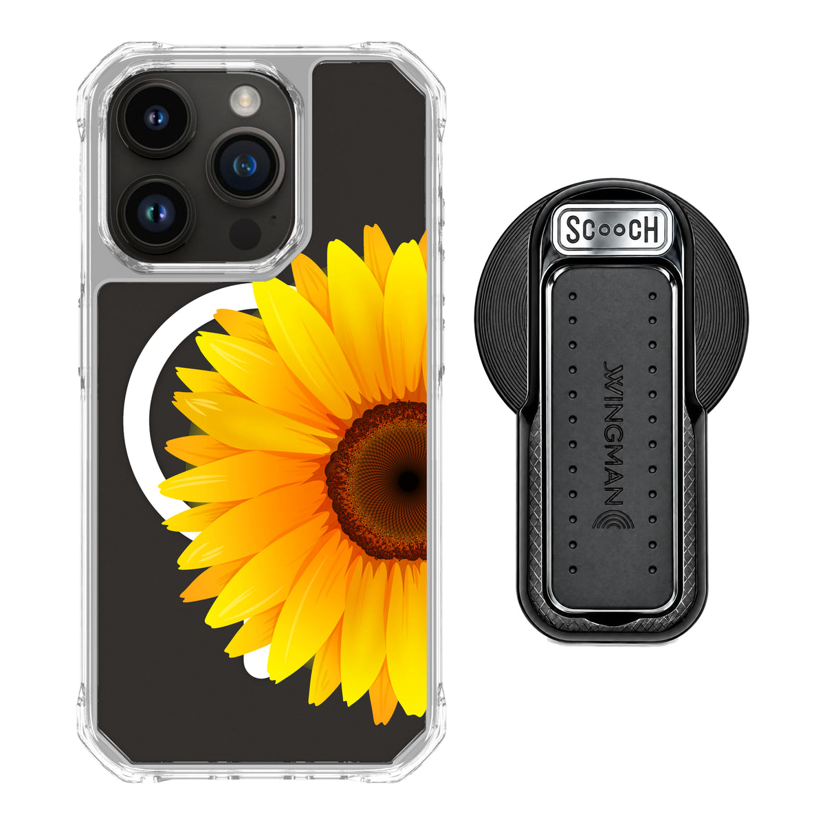 MagCase Sunflower for iPhone 15 Pro with Black Wingback for MagSafe