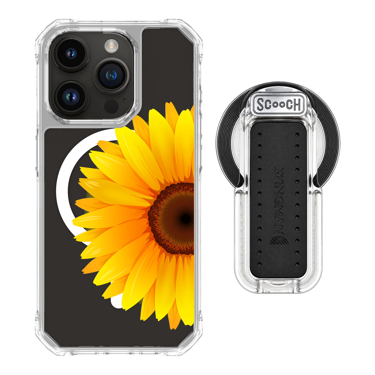 MagCase Sunflower for iPhone 15 Pro with Clear Wingback for MagSafe