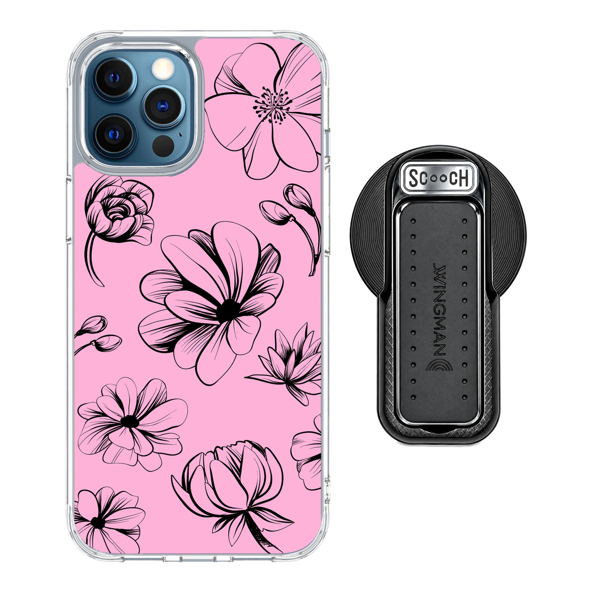 MagCase Vintage Flowers for iPhone 12 Pro Max with Black Wingback for MagSafe