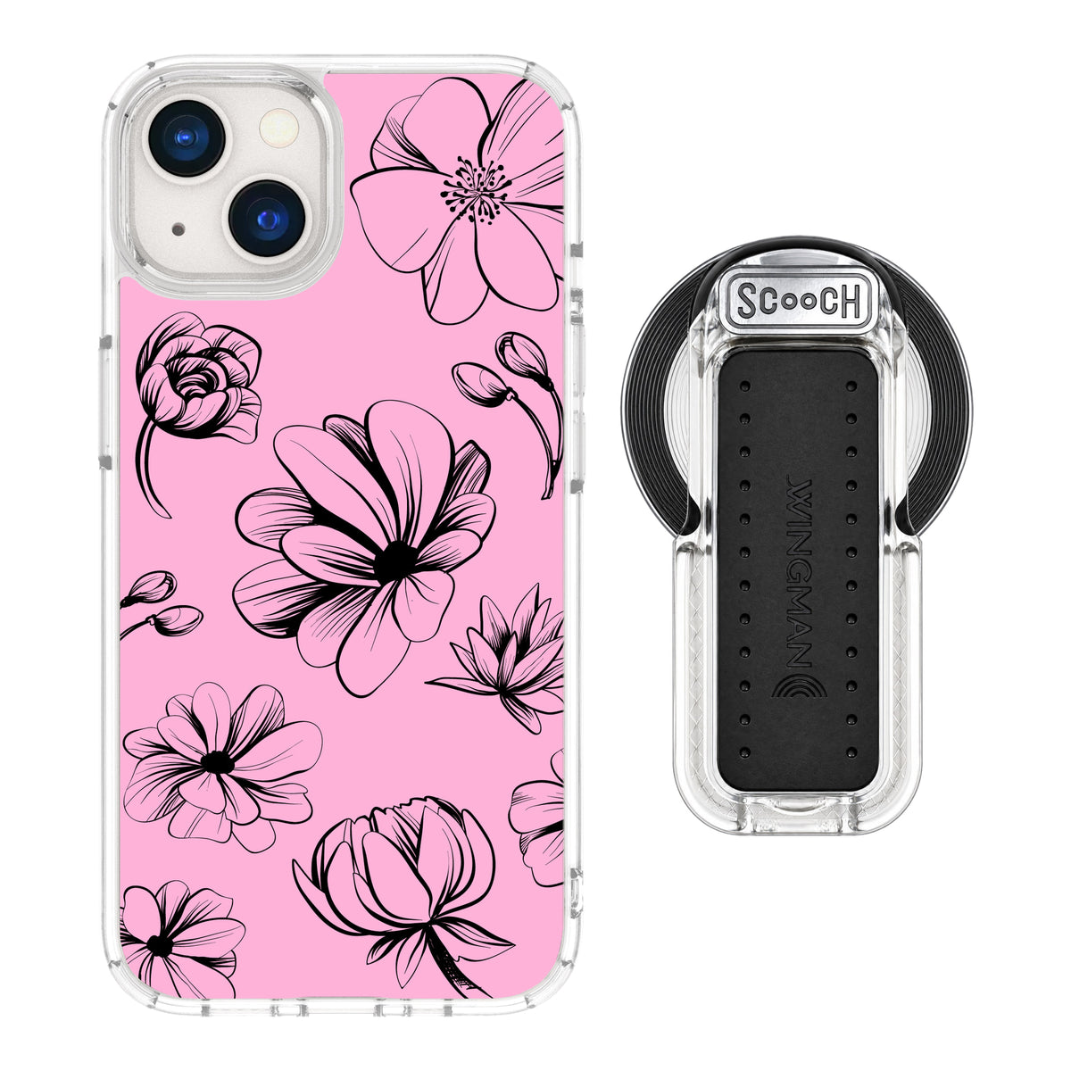 MagCase Vintage Flowers for iPhone 13 with Clear Wingback for MagSafe