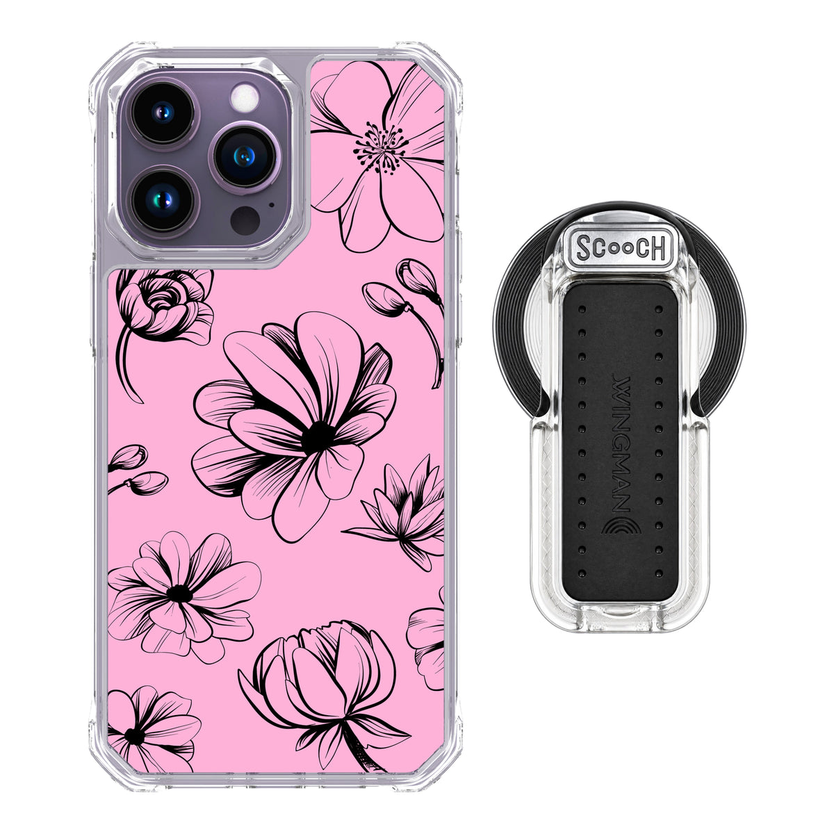 MagCase Vintage Flowers for iPhone 14 Pro Max with Clear Wingback for MagSafe