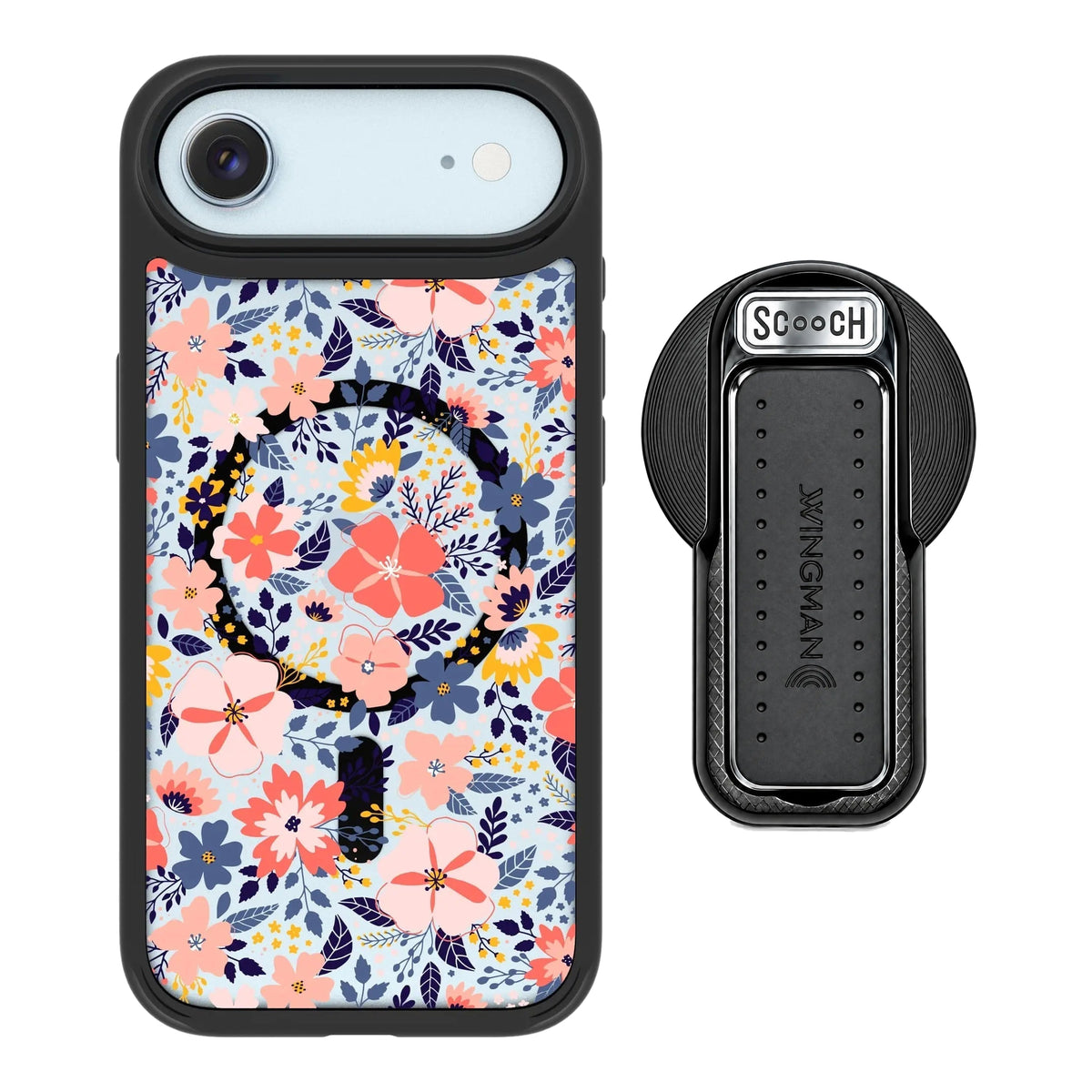MagCase Wildflowers for iPhone Air with Black Wingback for MagSafe