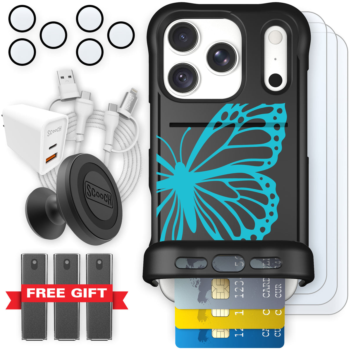 Wingmate Azure Butterfly for iPhone 18 Pro — Ultimate Bundle