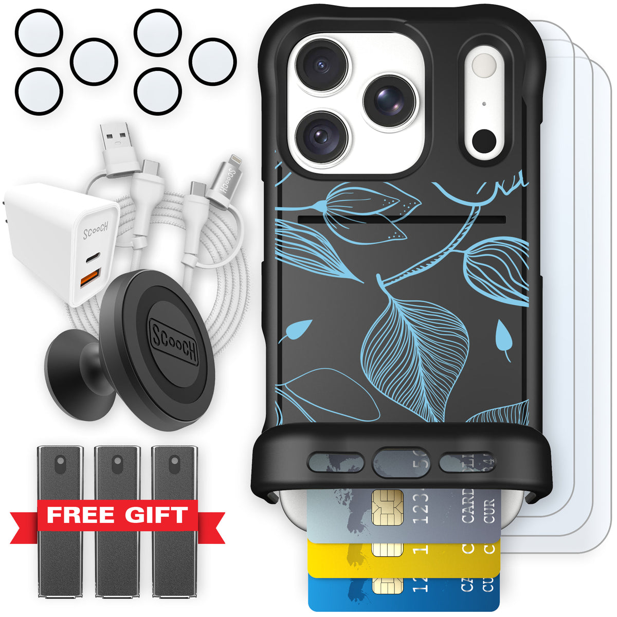 Wingmate Blue Hibiscus for iPhone 18 Pro — Ultimate Bundle