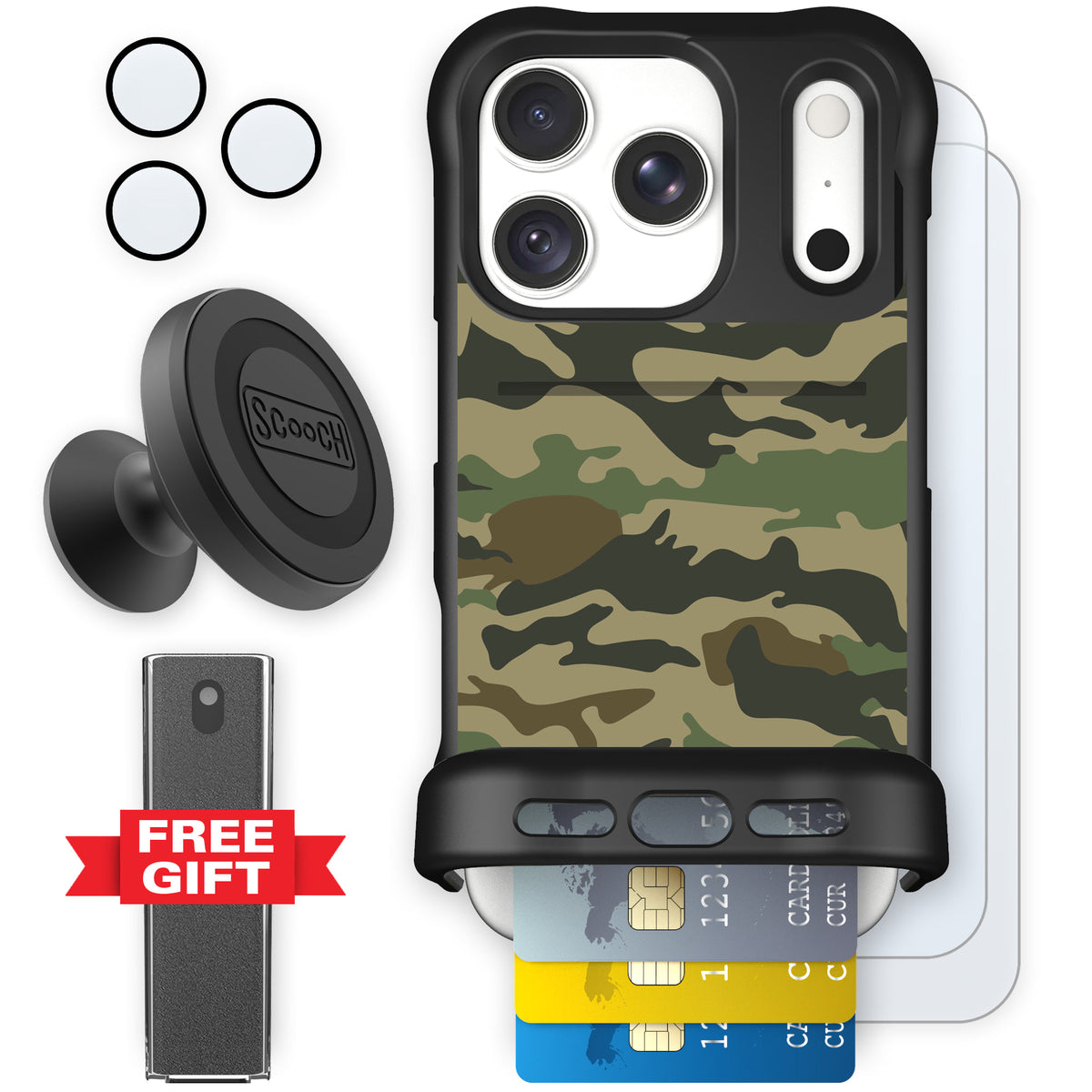 Wingmate Classic Camo for iPhone 18 Pro — Defender Bundle