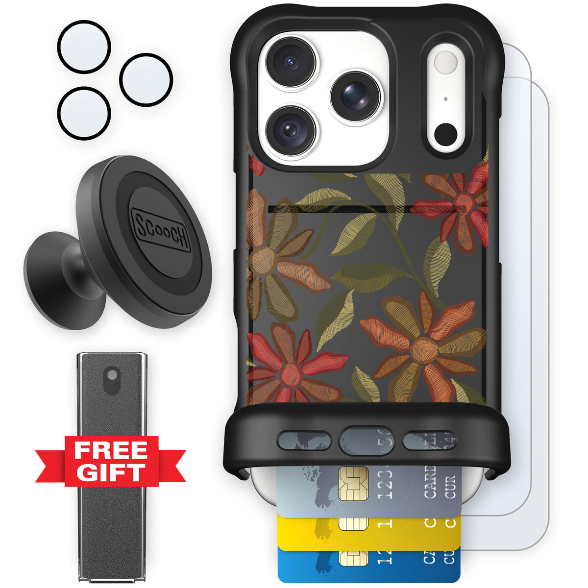 Wingmate Floral Tapestry for iPhone 18 Pro — Defender Bundle