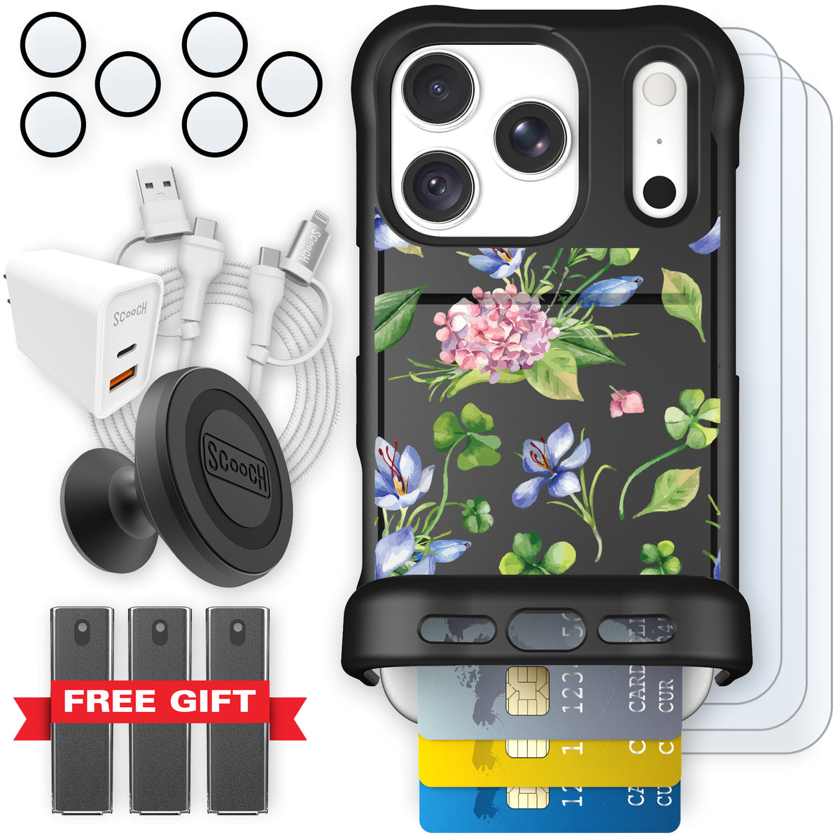 Wingmate Lucky Hydrangea for iPhone 18 Pro — Ultimate Bundle