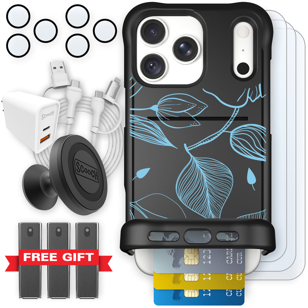 Wingmate Blue Hibiscus for iPhone 18 Pro Max — Ultimate Bundle