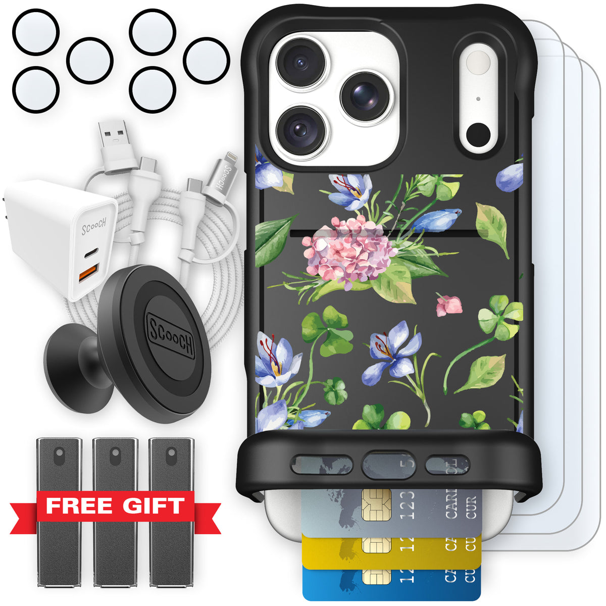 Wingmate Lucky Hydrangea for iPhone 18 Pro Max — Ultimate Bundle
