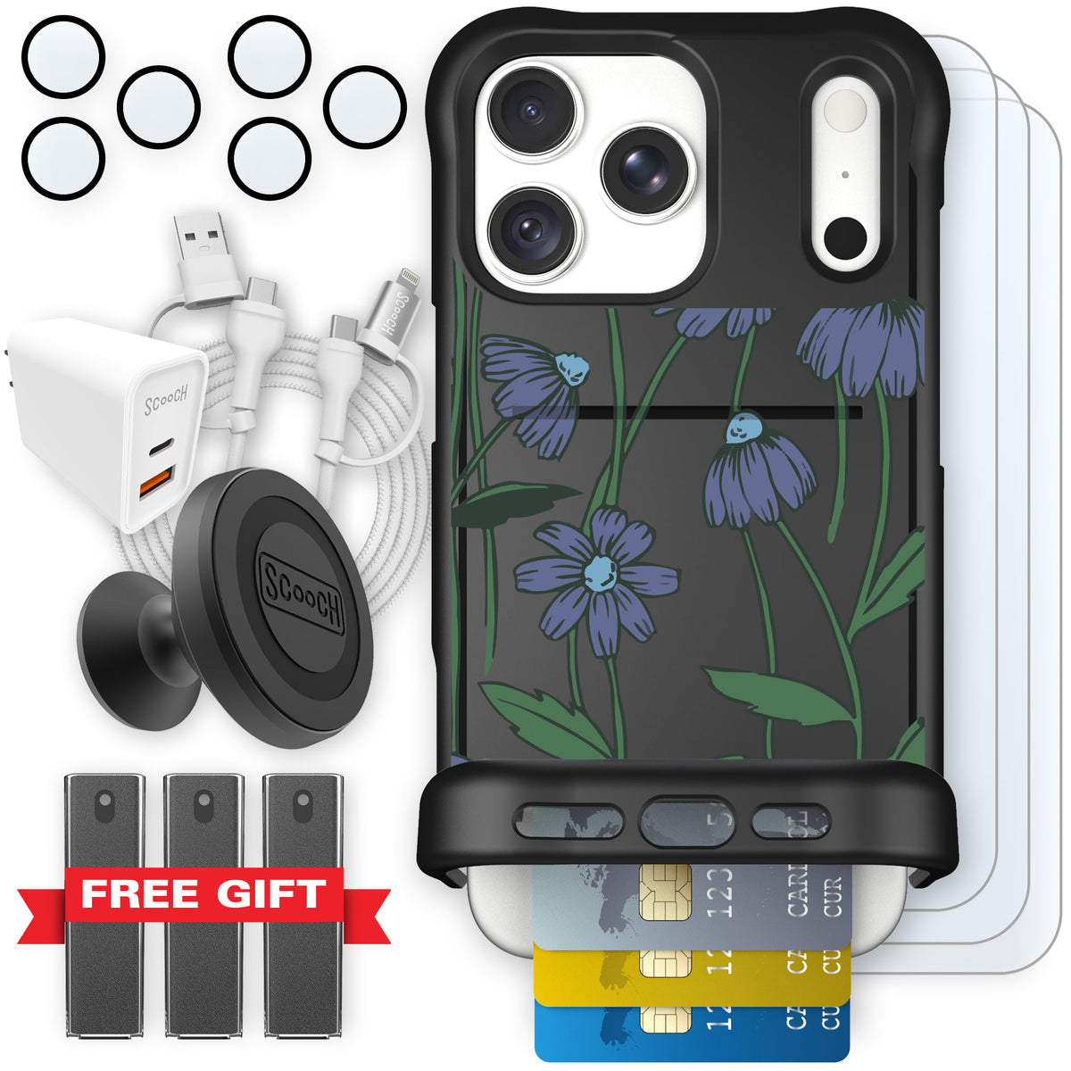 Wingmate Violet Daisy for iPhone 18 Pro Max — Ultimate Bundle