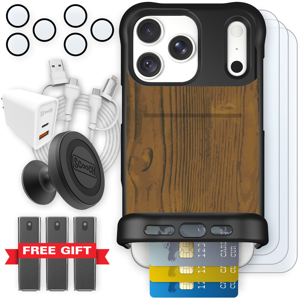 Wingmate Wood Grain for iPhone 18 Pro Max — Ultimate Bundle
