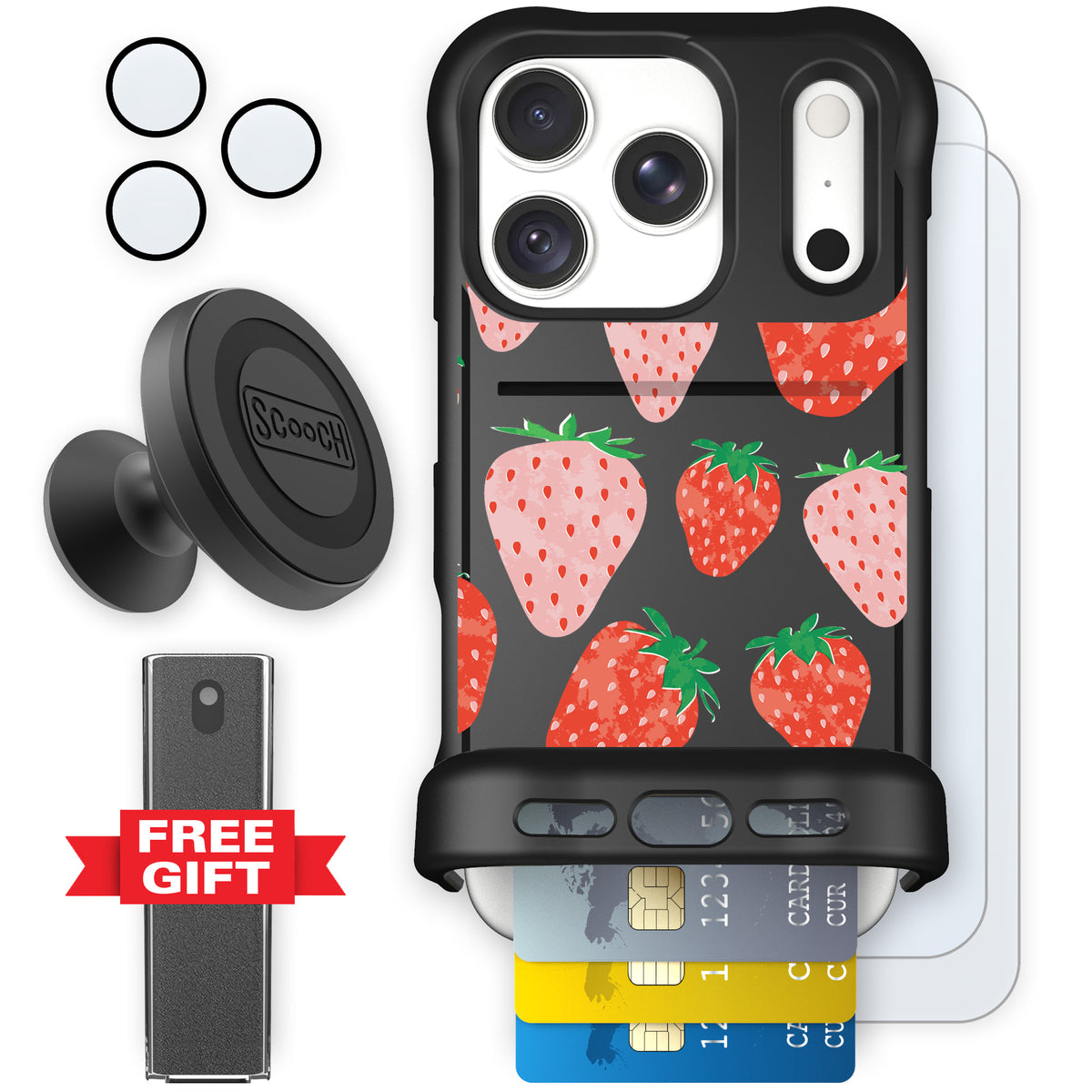 Wingmate Strawberry Fields for iPhone 18 Pro — Defender Bundle