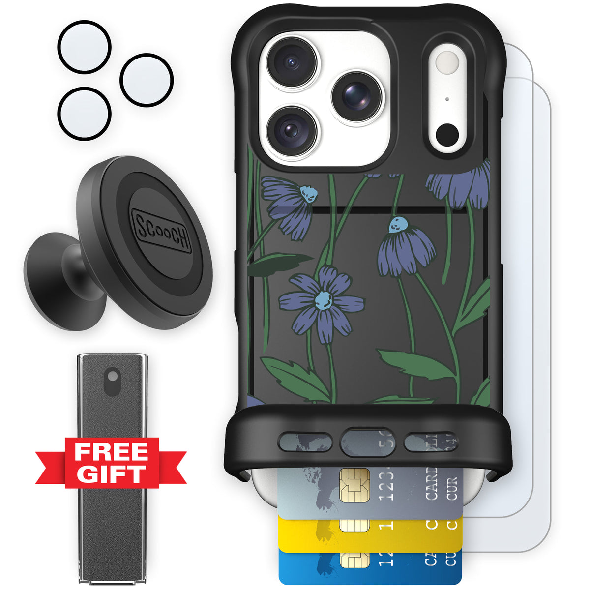 Wingmate Violet Daisy for iPhone 18 Pro — Defender Bundle