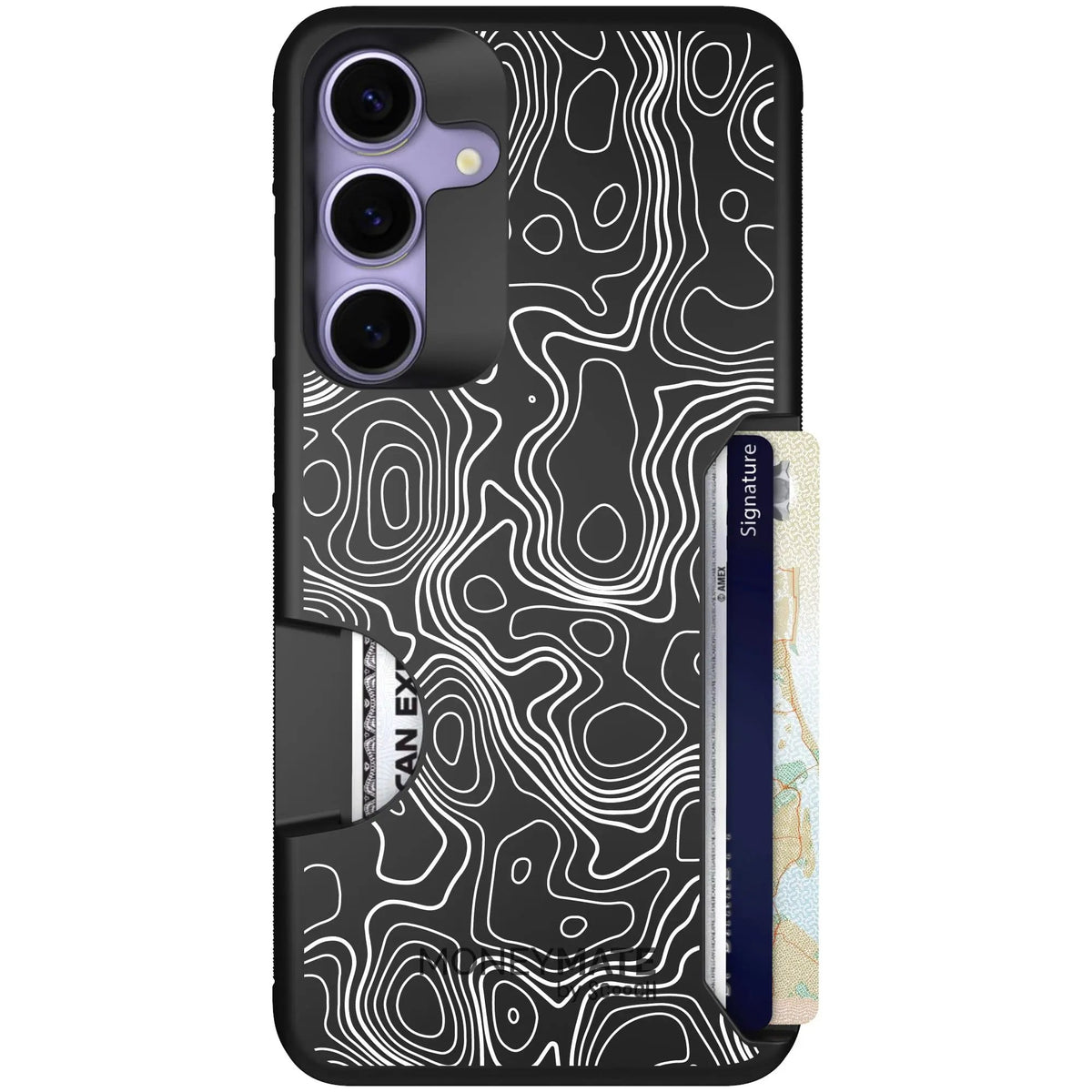 scoochzza Moneymate in Topography | Slim Wallet Case with Card Holder - Galaxy S25+ Case Only
