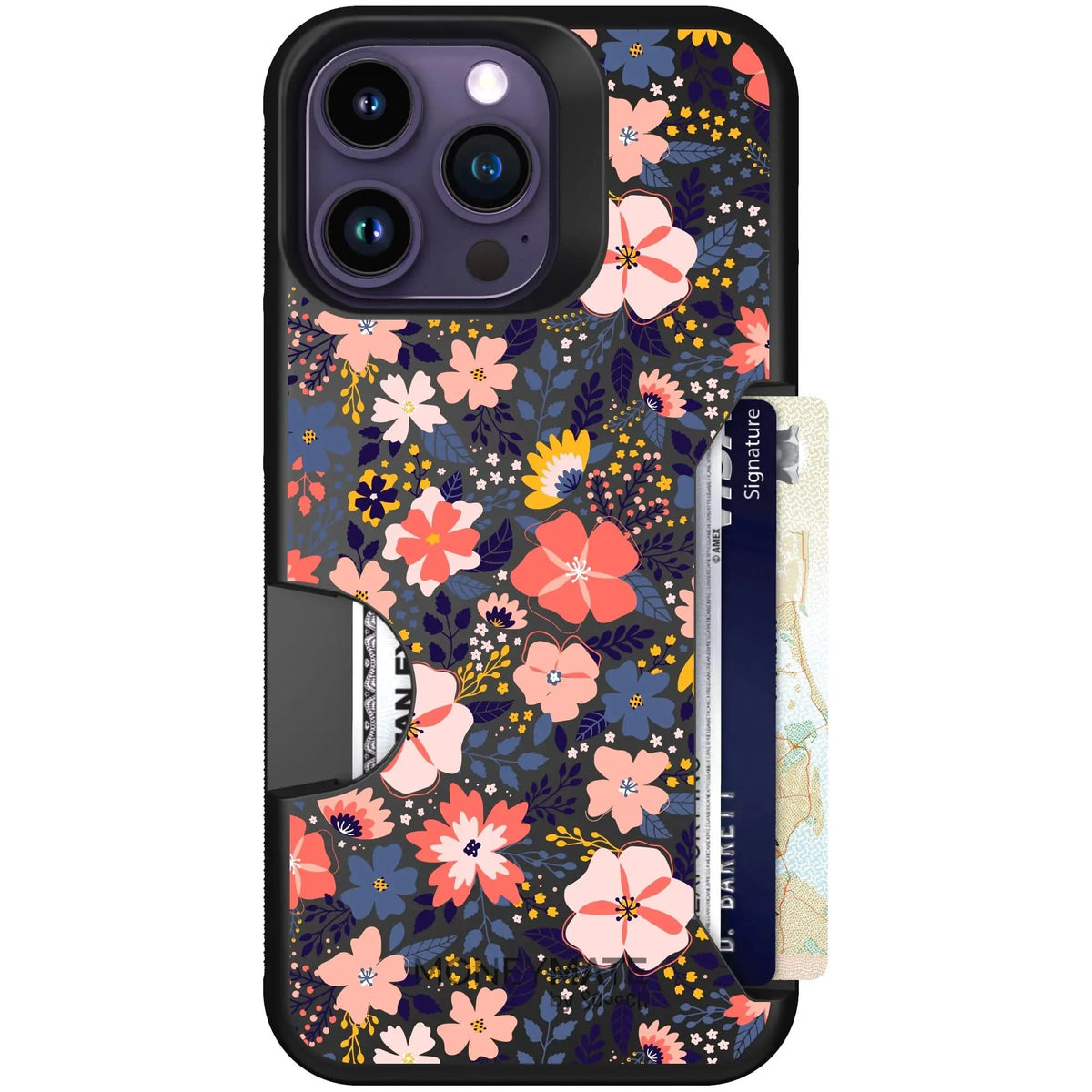 scoochzza Moneymate in Wildflowers | Slim Wallet Case with Card Holder - iPhone 14 Pro Max Case Only