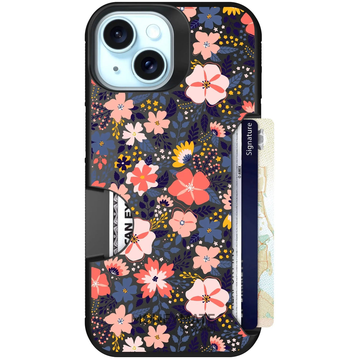 scoochzza Moneymate in Wildflowers | Slim Wallet Case with Card Holder - iPhone 15 Case Only