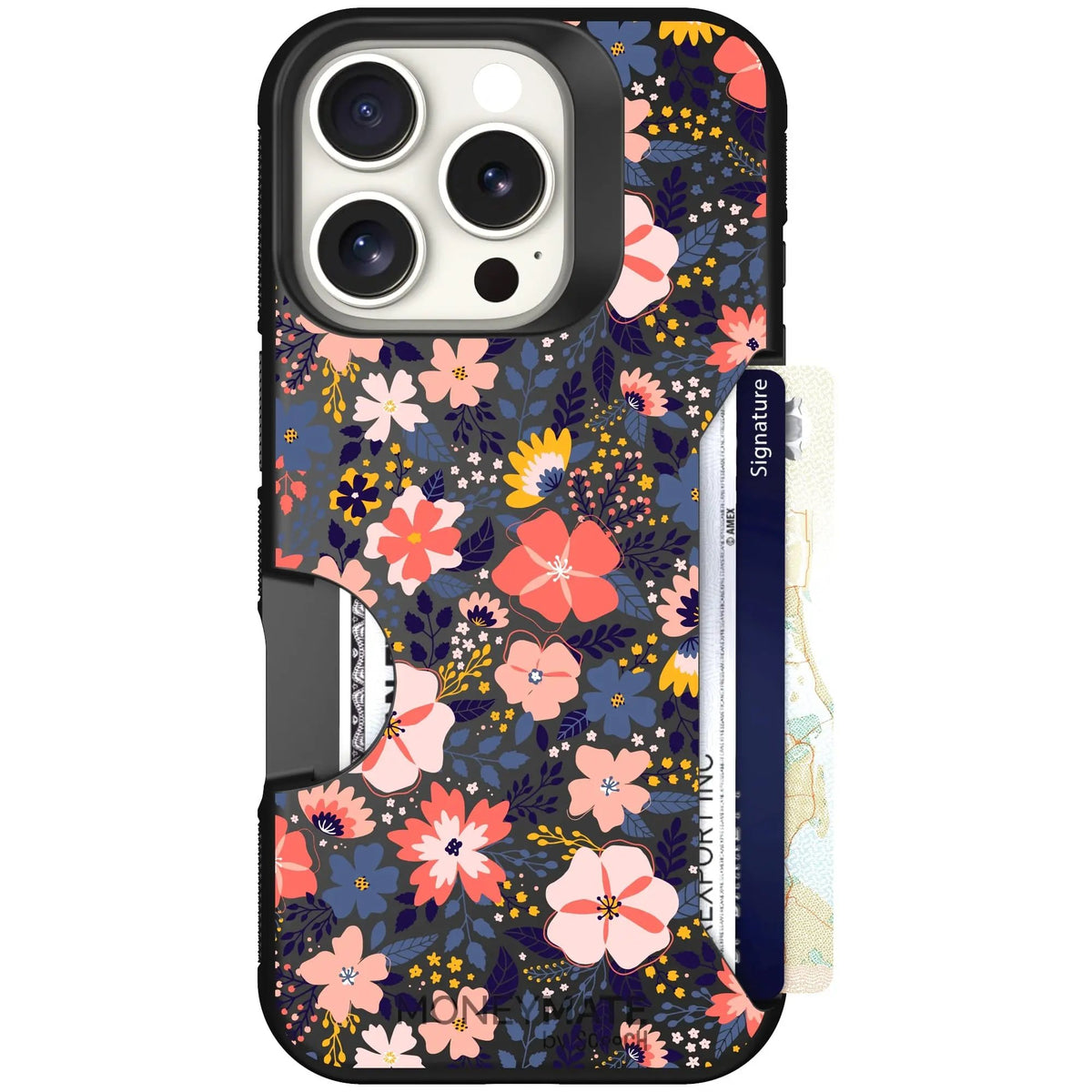 scoochzza Moneymate in Wildflowers | Slim Wallet Case with Card Holder - iPhone 16 Pro Case Only