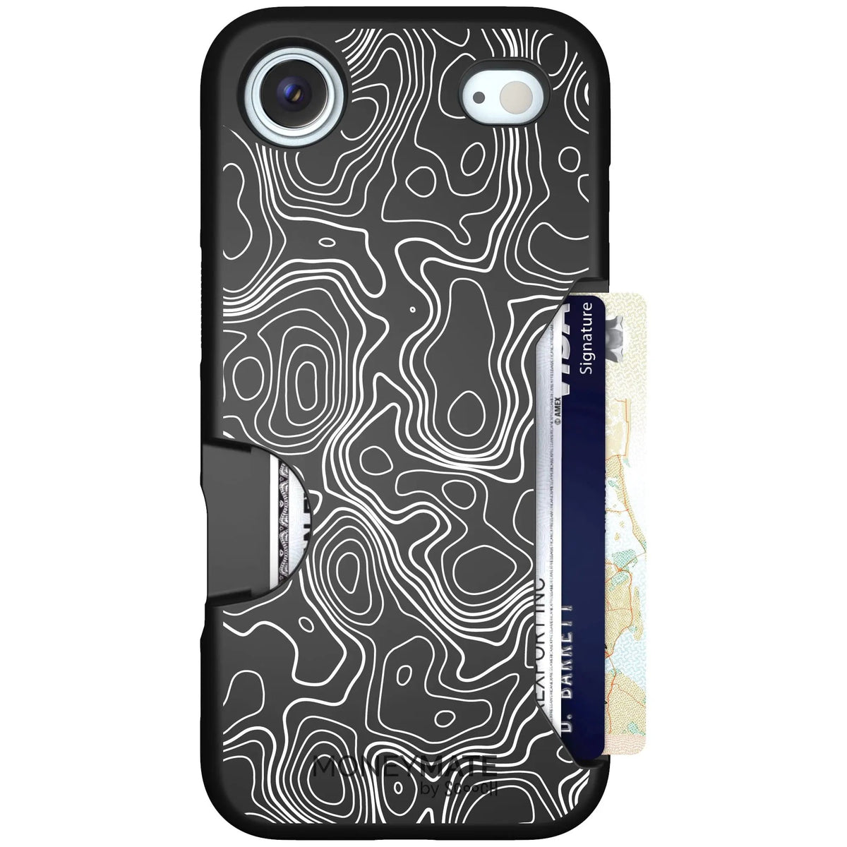 scoochzza Moneymate in Topography | Slim Wallet Case with Card Holder - iPhone Air Case Only