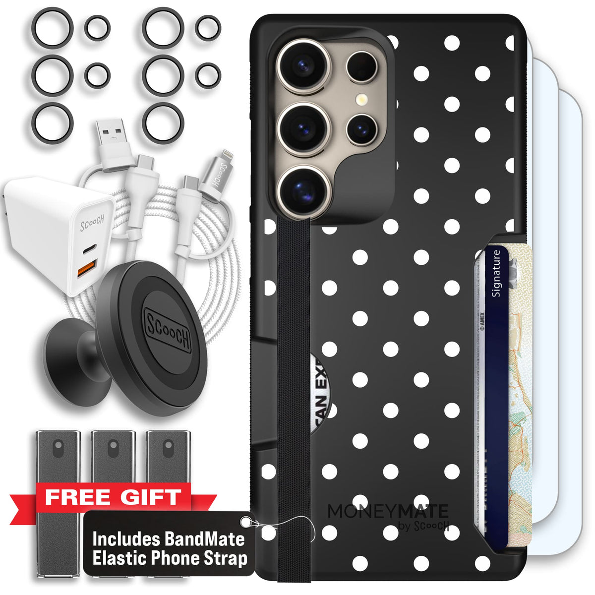 Moneymate - S25 Ultra - Polka Dots - Ultimate Bundle