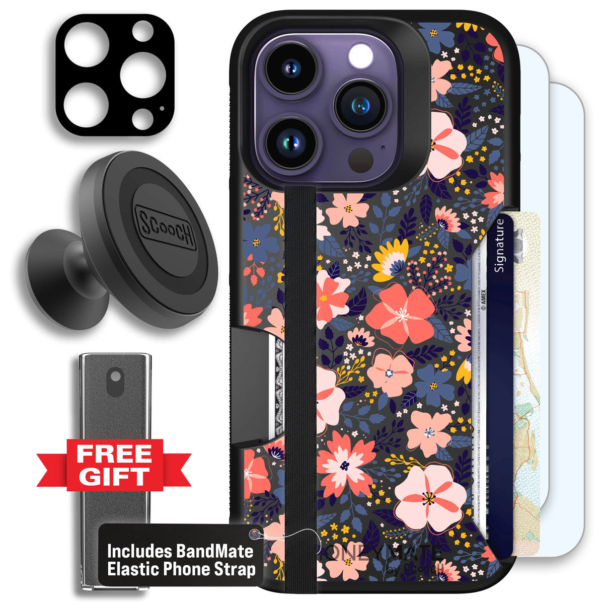 Moneymate - iPhone 14 Pro - Wildflowers - Defender Bundle
