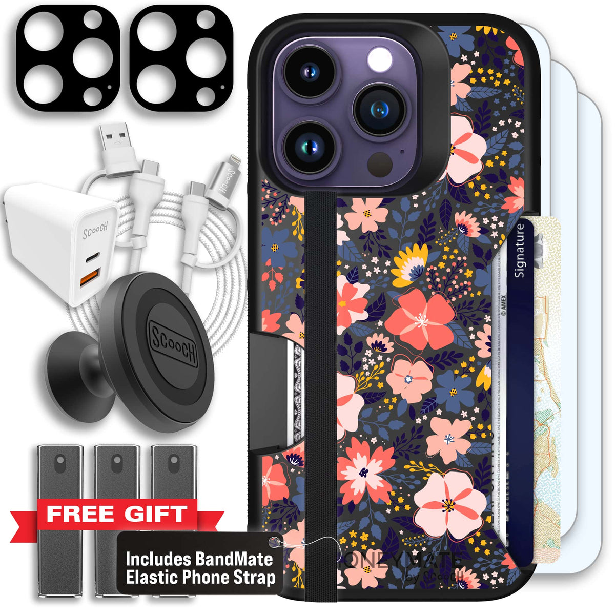 Moneymate - iPhone 14 Pro - Wildflowers - Ultimate Bundle