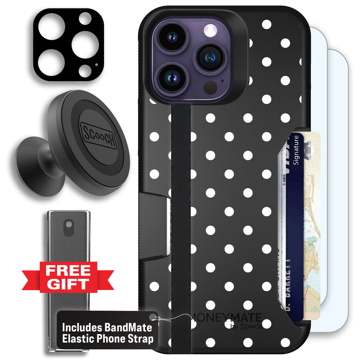 Moneymate - iPhone 14 Pro Max - Polka Dots - Defender Bundle