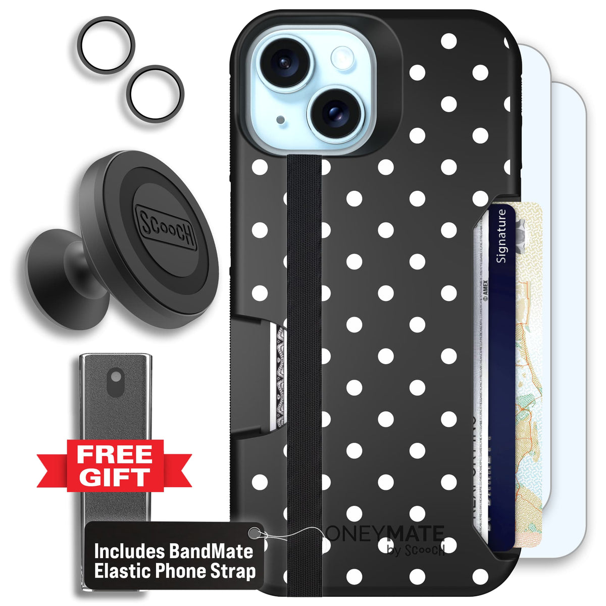 Moneymate - iPhone 15 - Polka Dots - Defender Bundle