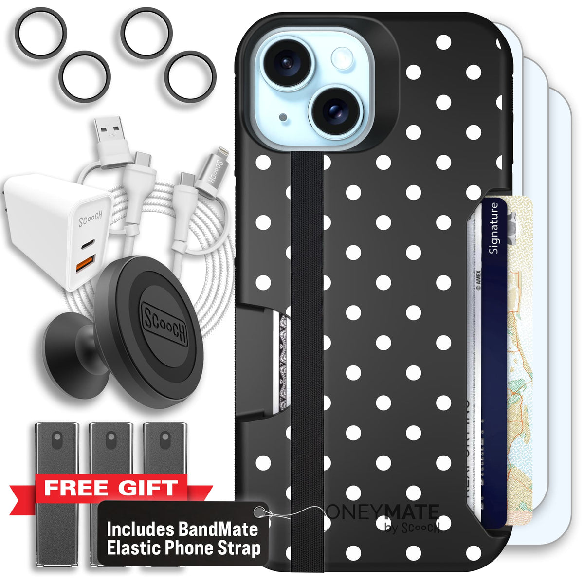 Moneymate - iPhone 15 - Polka Dots - Ultimate Bundle