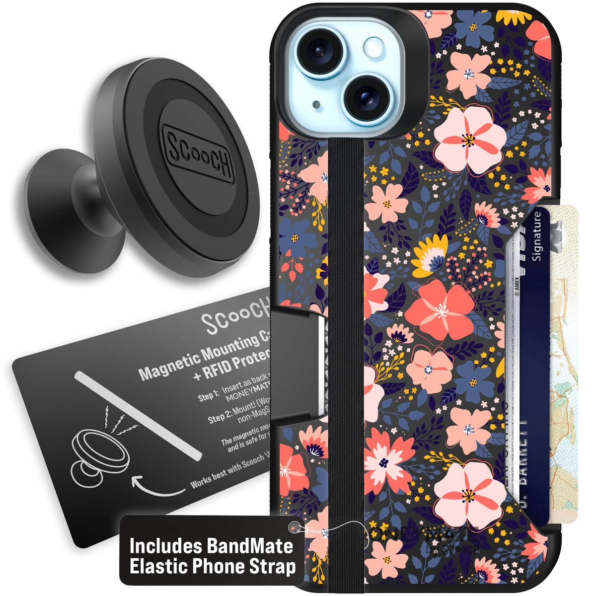 Moneymate - iPhone 15 Plus - Wildflowers - Starter Bundle