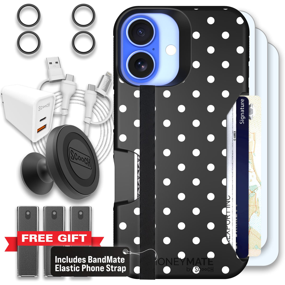 Moneymate - iPhone 16 - Polka Dots - Ultimate Bundle