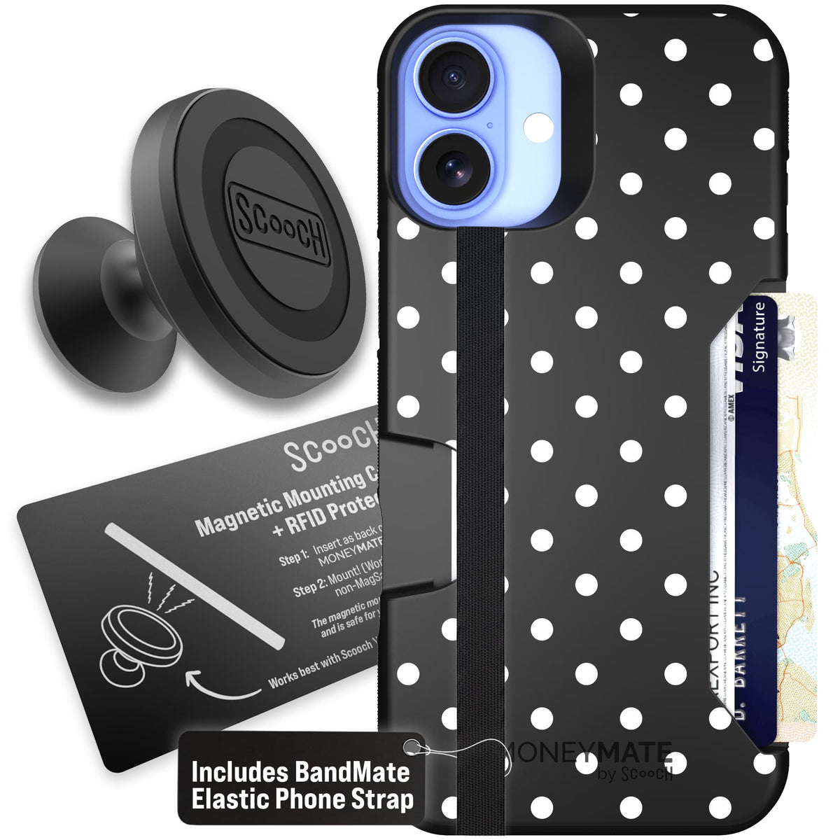 Moneymate - iPhone 16 Plus - Polka Dots - Starter Bundle