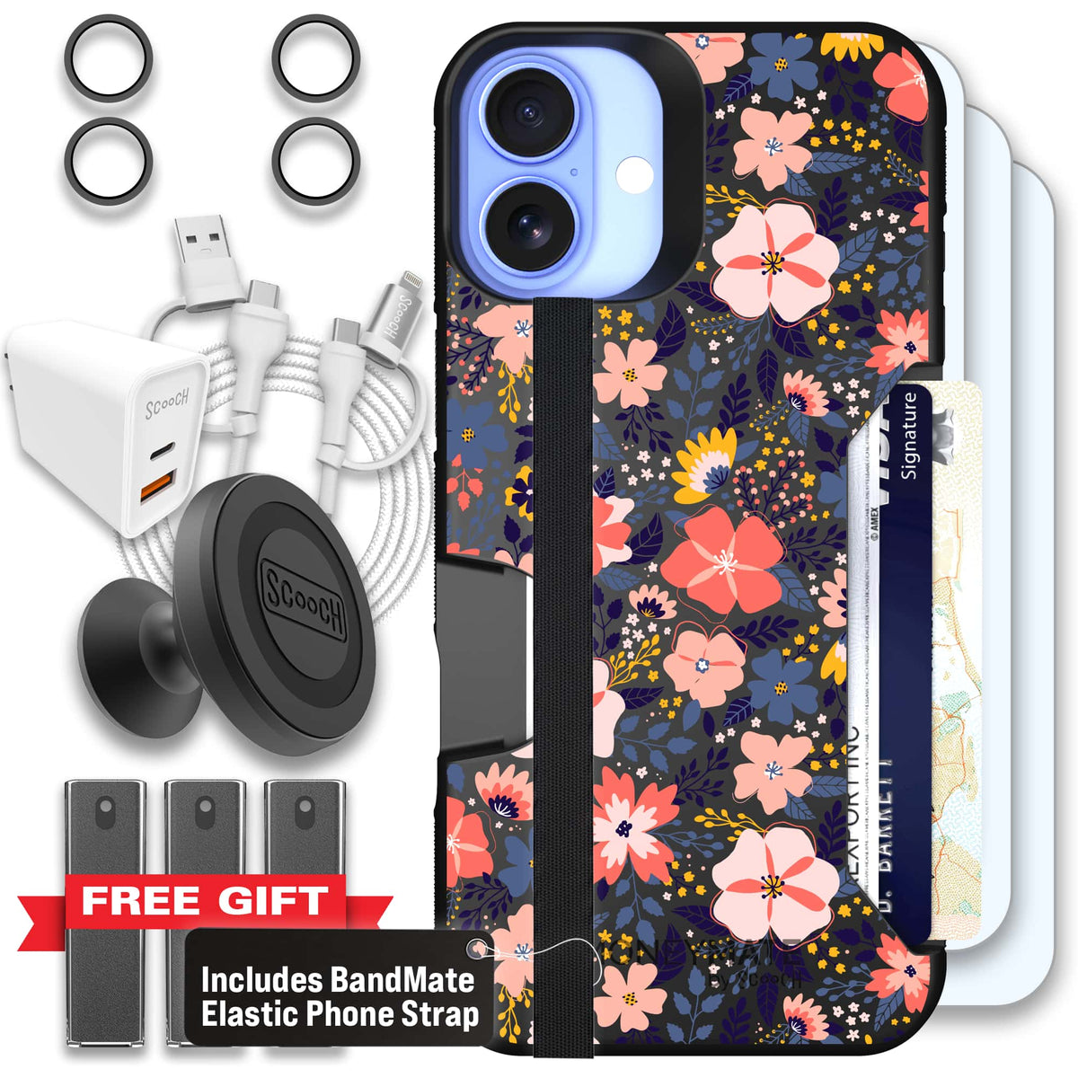 Moneymate - iPhone 16 Plus - Wildflowers - Ultimate Bundle