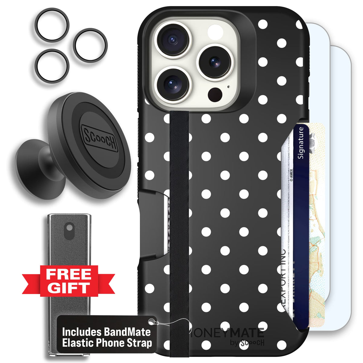 Moneymate - iPhone 16 Pro - Polka Dots - Defender Bundle