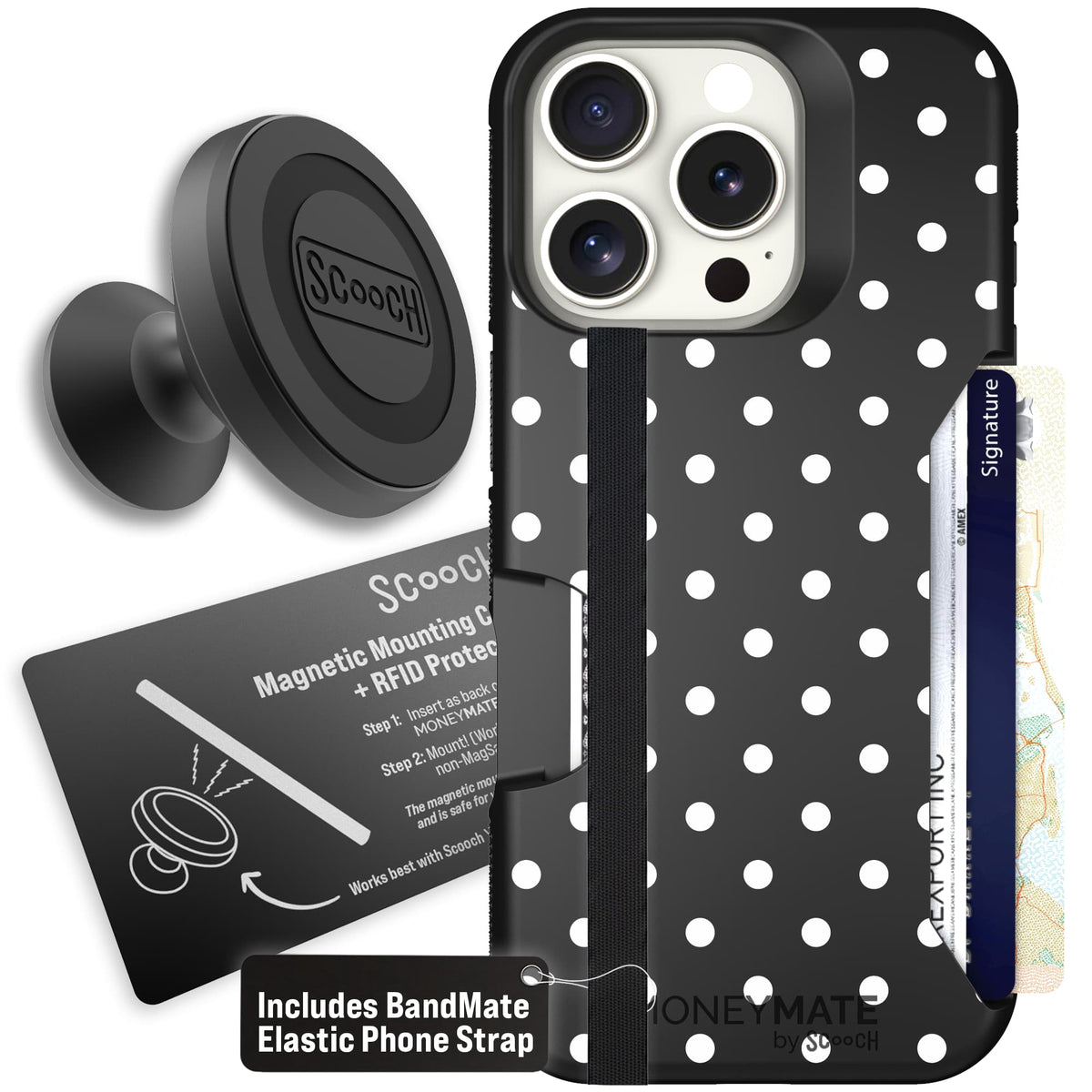 Moneymate - iPhone 16 Pro - Polka Dots - Starter Bundle