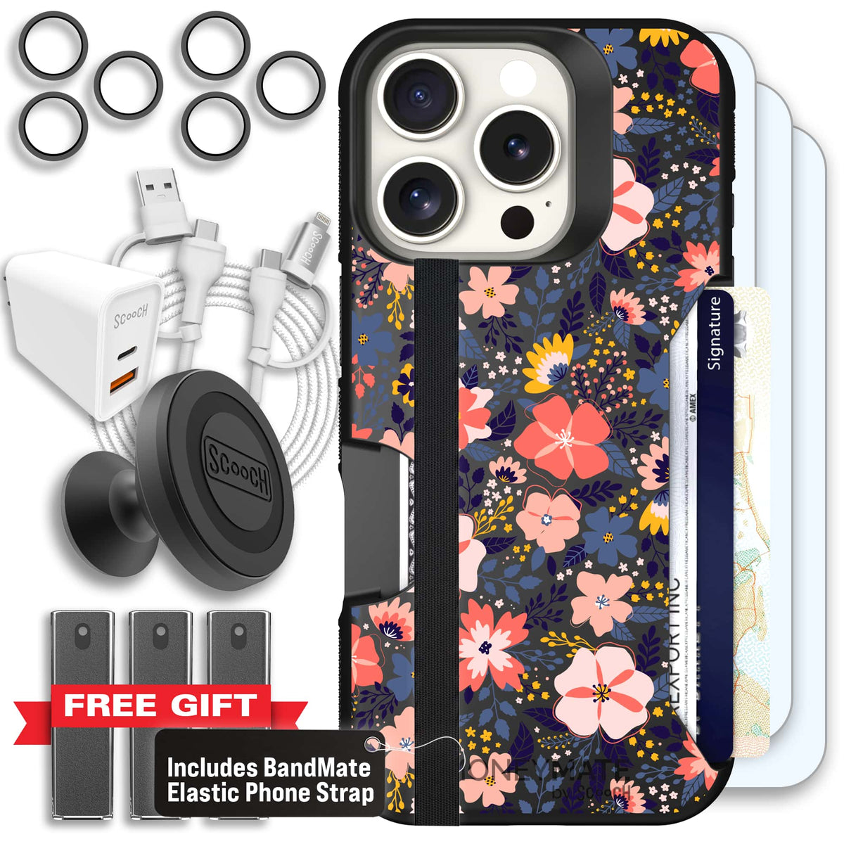 Moneymate - iPhone 16 Pro - Wildflowers - Ultimate Bundle
